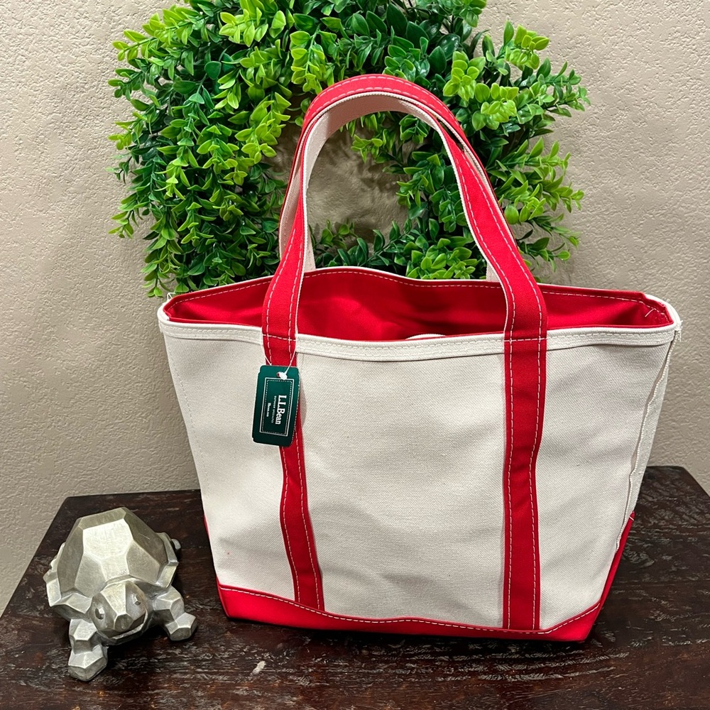 LL Bean Boat & Tote Medium Zip Top Red